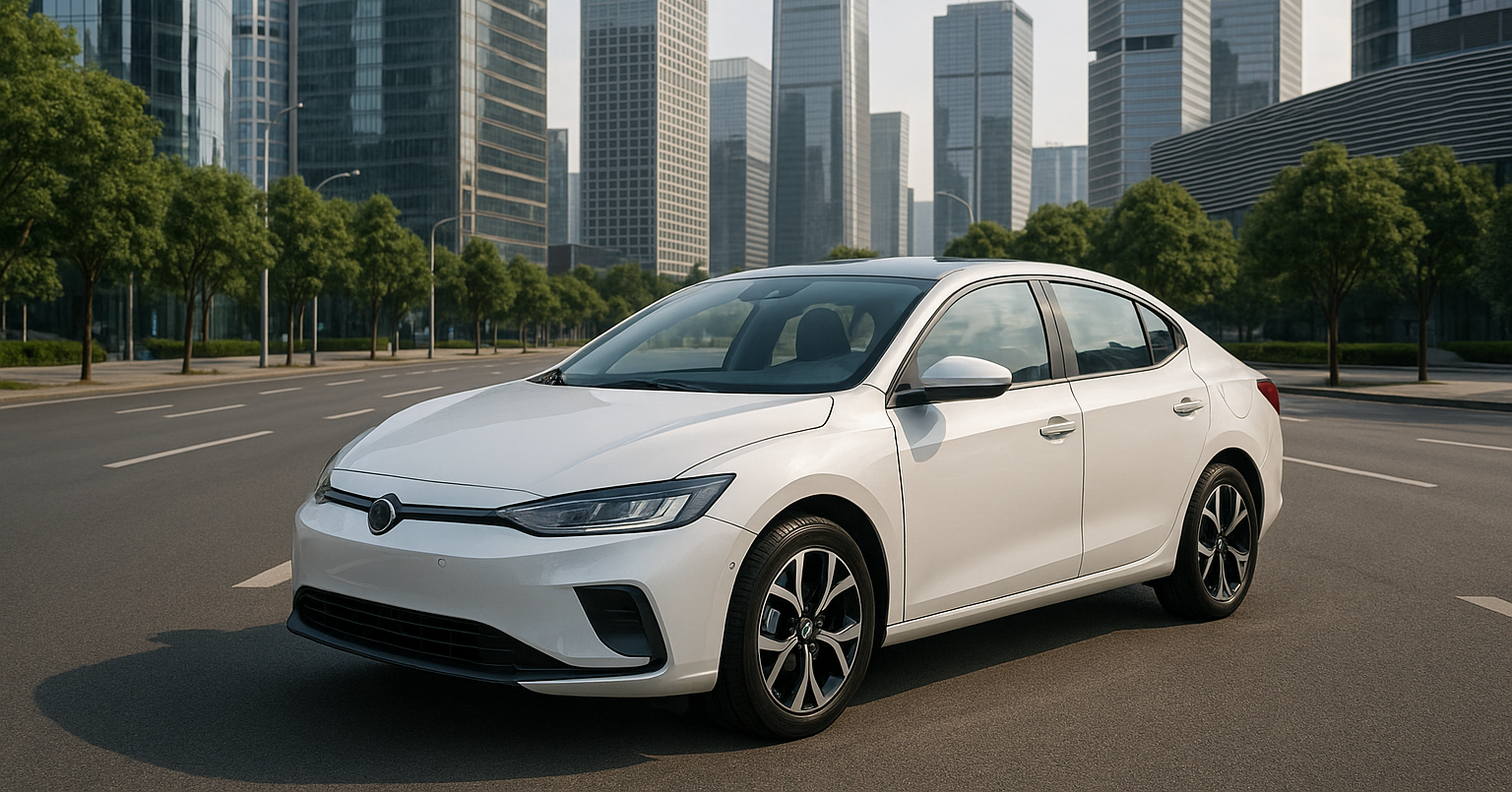 une voiture lectrique dans une ville moderne-2